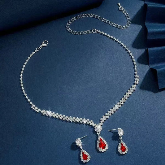 CrystalAura™ Water Drop Necklace & Earrings Set