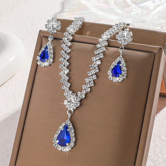 CrystalAura™ Water Drop Necklace & Earrings Set