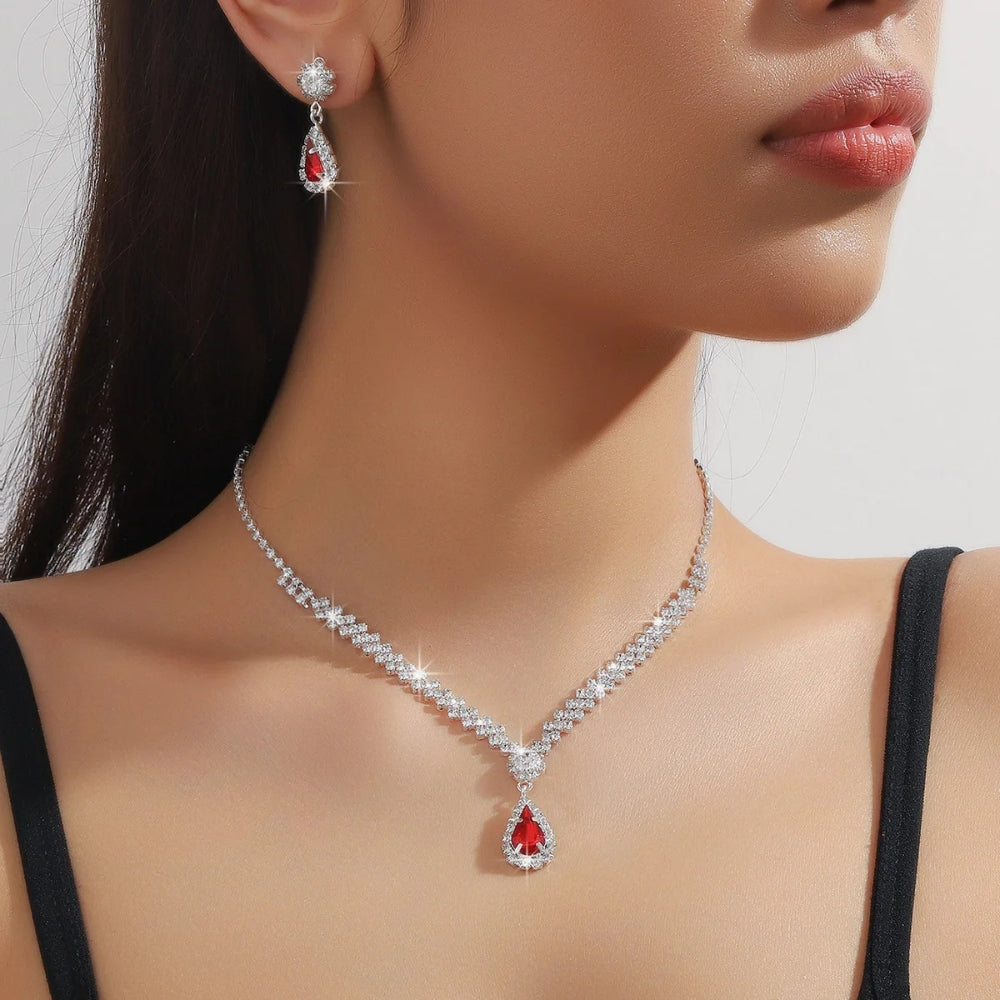 CrystalAura™ Water Drop Necklace & Earrings Set