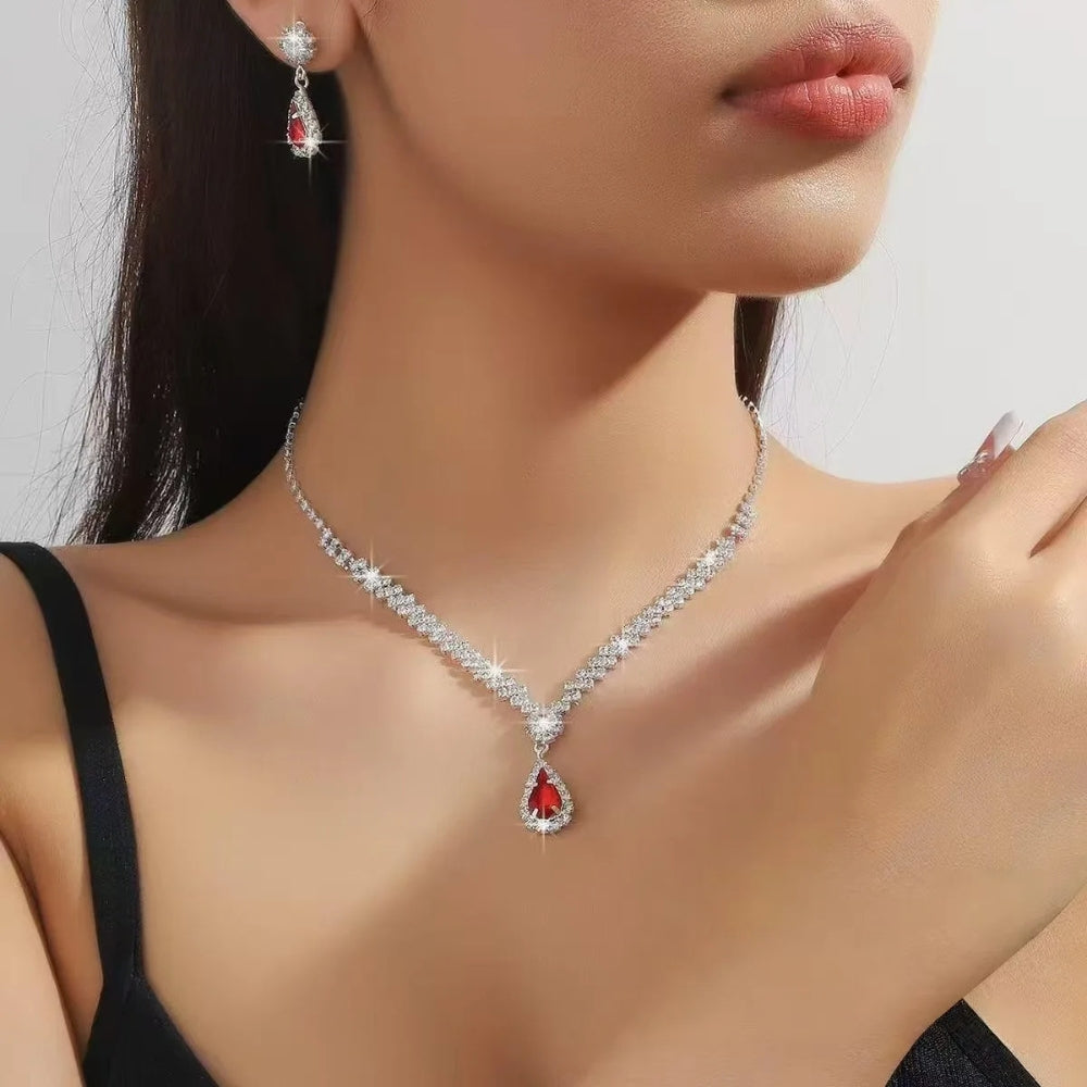 CrystalAura™ Water Drop Necklace & Earrings Set