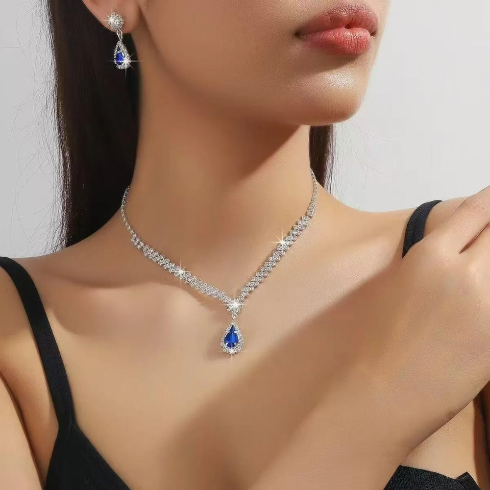 CrystalAura™ Water Drop Necklace & Earrings Set