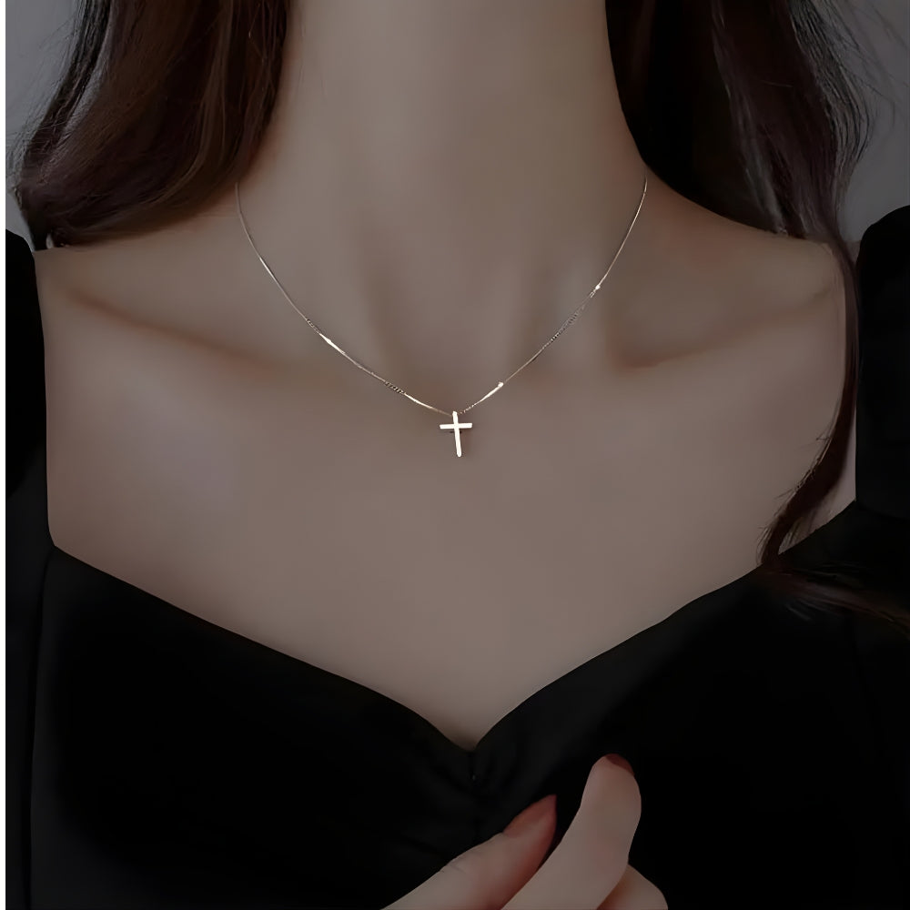 FaithGlow™ Sterling Cross Pendant Necklace