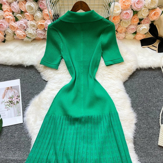 LunaGrace™ Button-Front Collared Maxi Dress