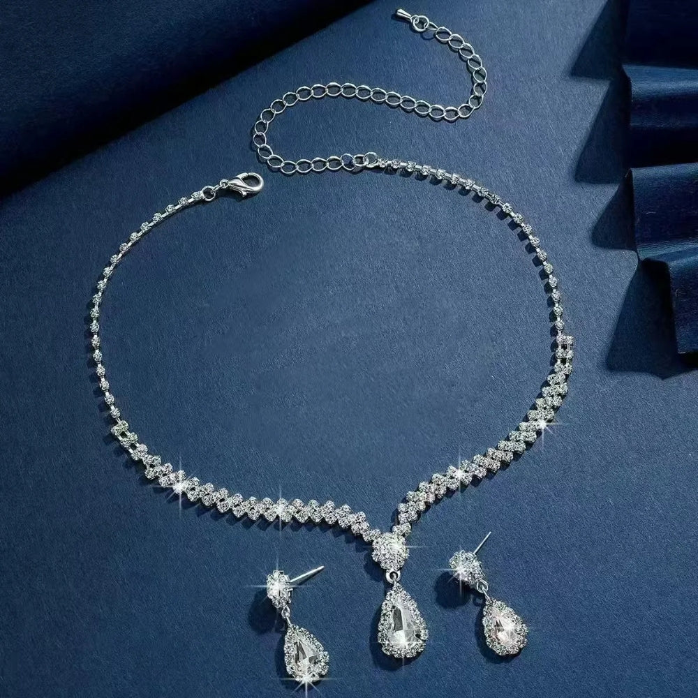 CrystalAura™ Water Drop Necklace & Earrings Set