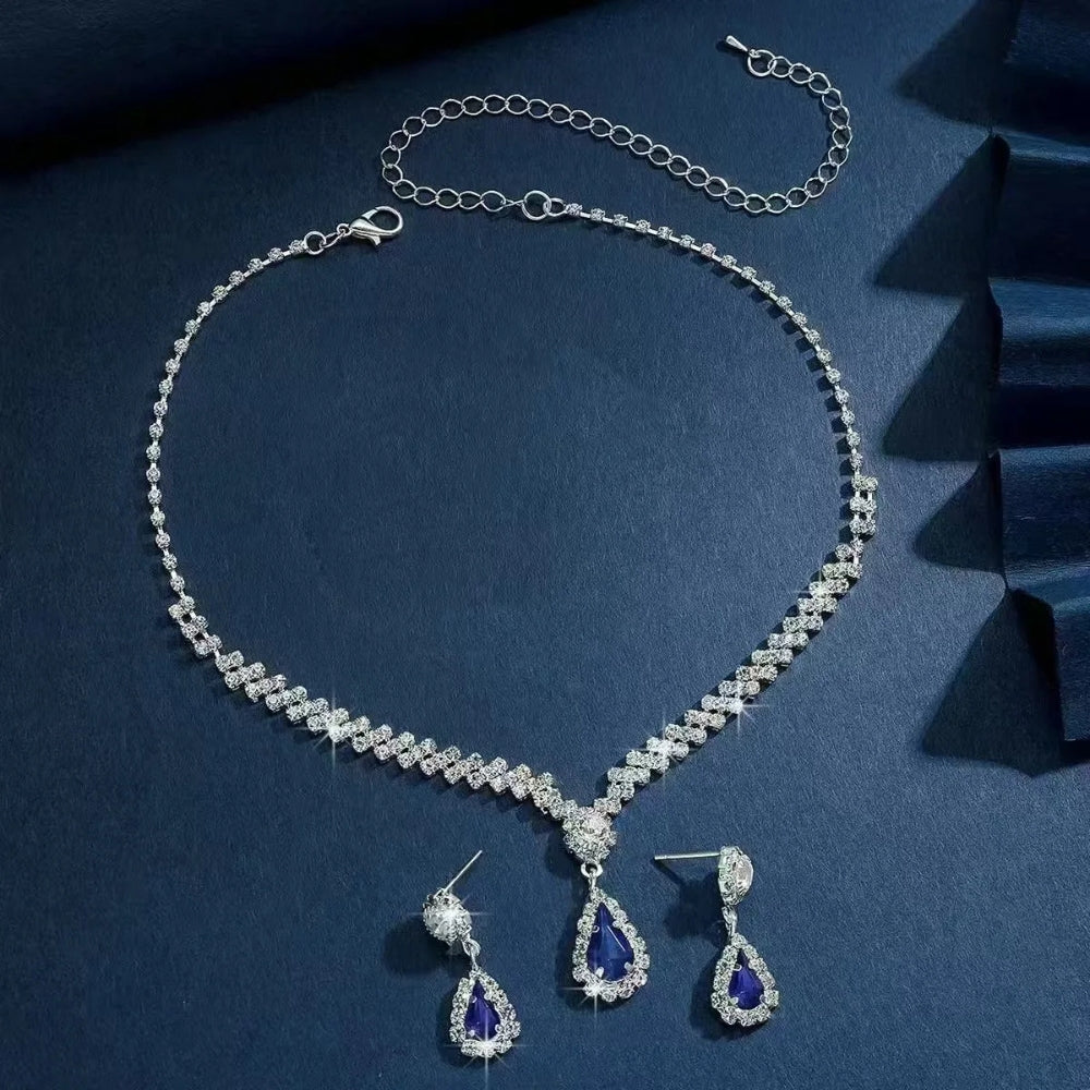 CrystalAura™ Water Drop Necklace & Earrings Set