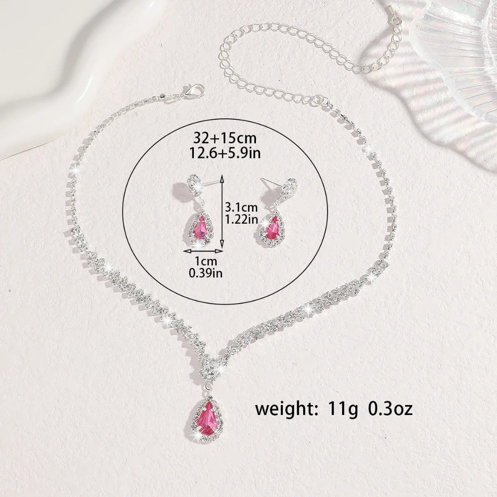 CrystalAura™ Water Drop Necklace & Earrings Set